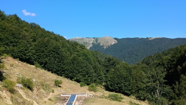 Il fontanile La Moscosa Monte Cotento in MTB da Filettino: cresta dei Simbruini e boschi tecnici